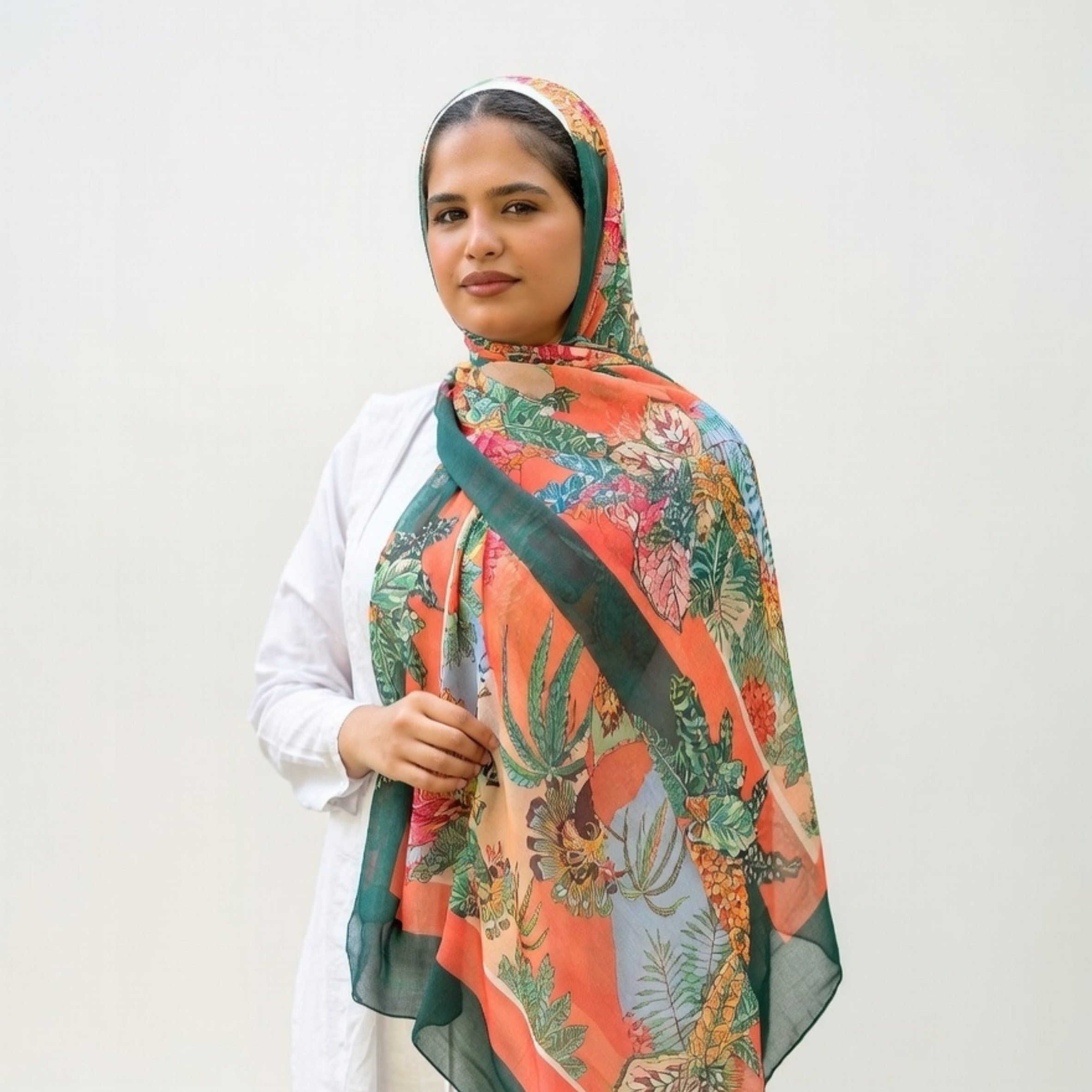 Tropical Bloom Hijab 🌿✨